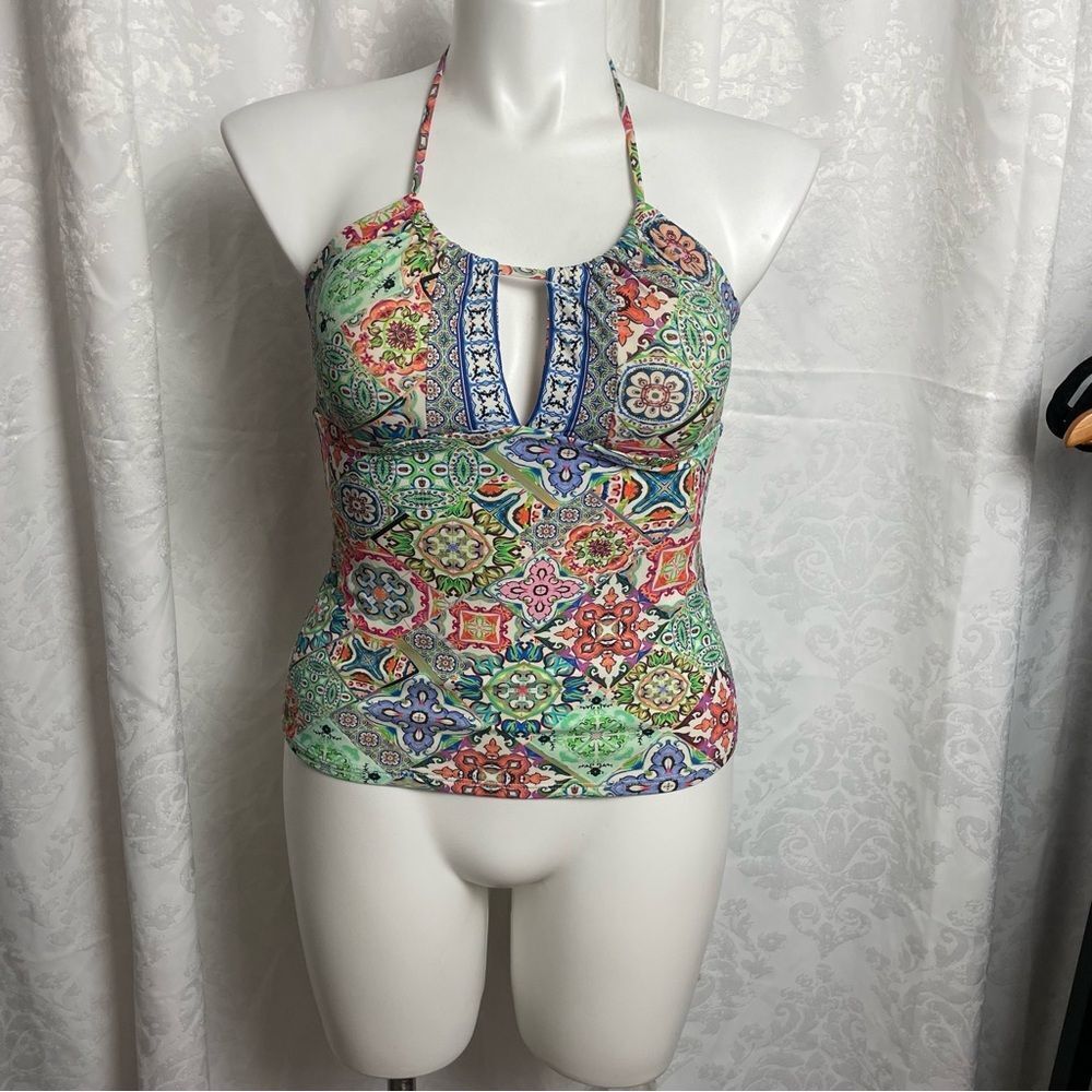 Colorful Halter Tankini Top